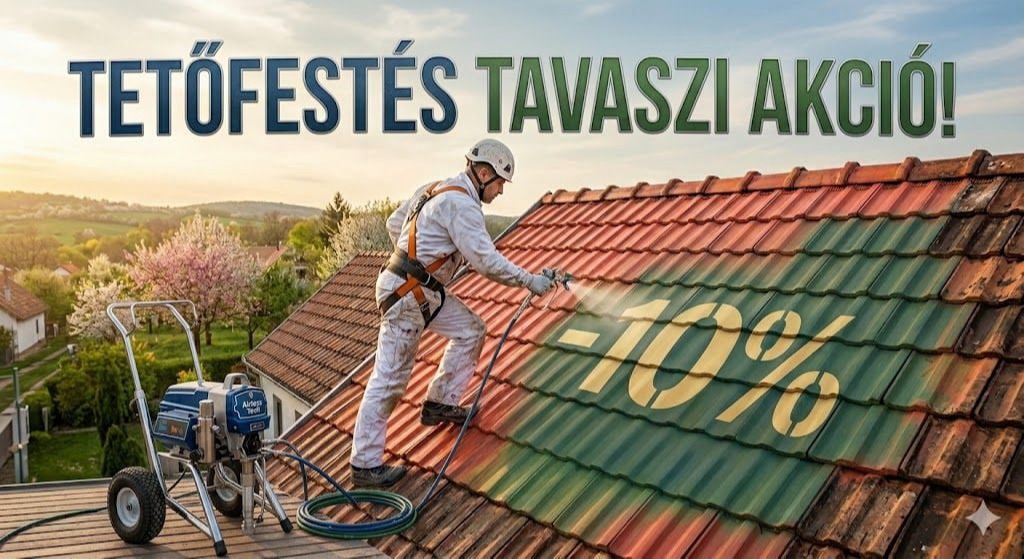 Tekintse meg tavaszi tetőfestés akciónkat ahol a tetőfestés árából 10 százalék kedvezményt adunk